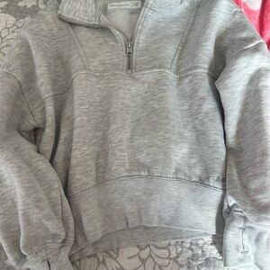 Abercrombie Kids Light Gray Zip-Up Jacket